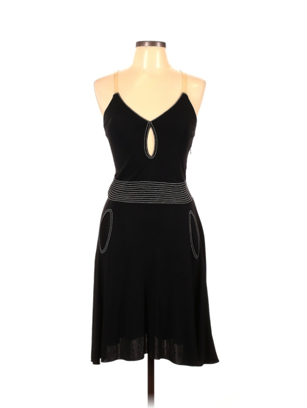Emporio Armani Black A-Line Dress with Contrast Stitching